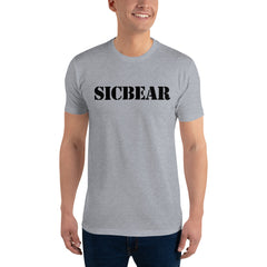 SICBEAR Short Sleeve Next Level T-shirt w/ Black Logo Front & Back