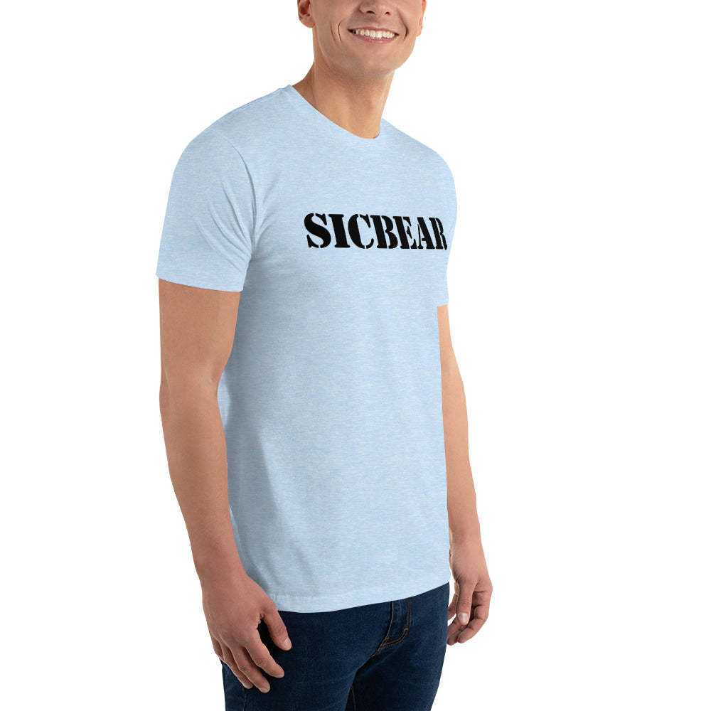 SICBEAR Short Sleeve Next Level T-shirt w/ Black Logo Front & Back