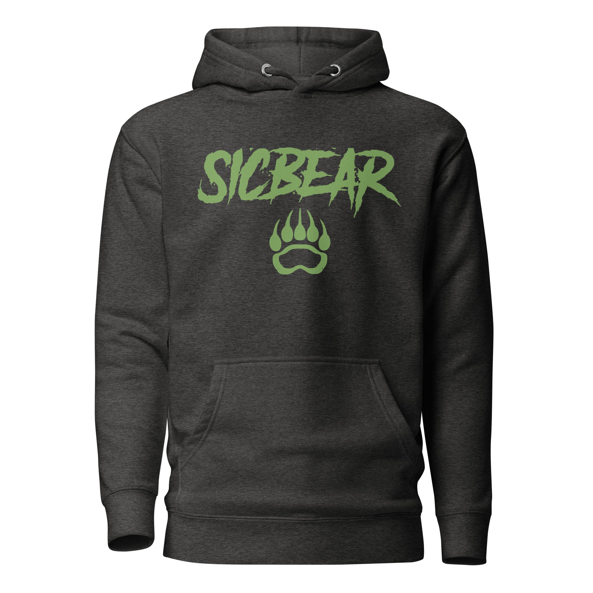 SICBEAR Grizz Hoodie w/ Green Logo Front & Back